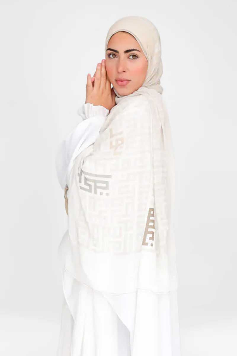 Beige Kufic Scarf - Image 3