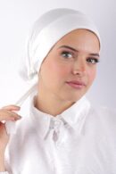 cotton kuwaiti underscarf with tie back - offwhite
