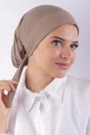 cotton kuwaiti underscarf with tie back - lightbeige