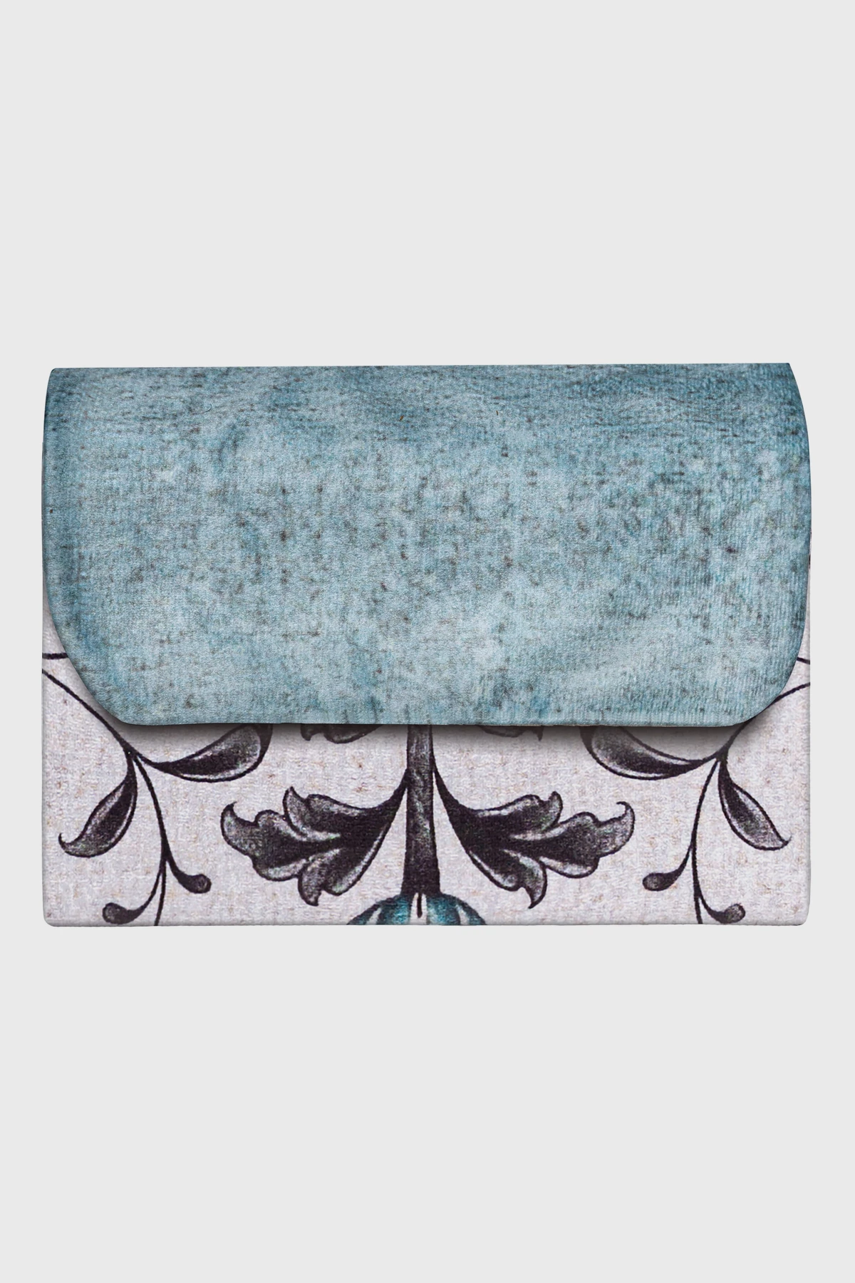 Blue Blooming Damask Pocket Sejadah - Luxury Prayer Mat Qatar | Arcadia