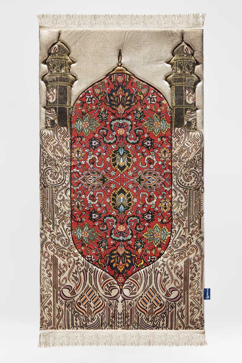 Reddish Flory Premium Prayer Mat