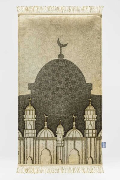 Beige Great Mosque Premium Prayer Mat