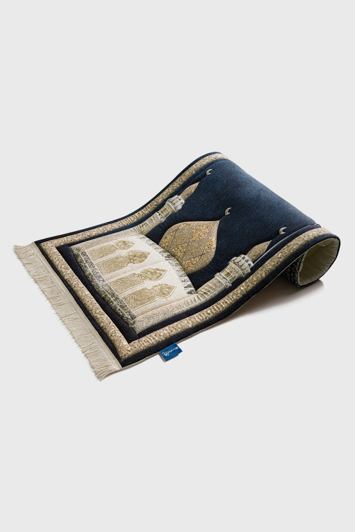 Blue Shimmer Premium Prayer Mat - الصورة 2