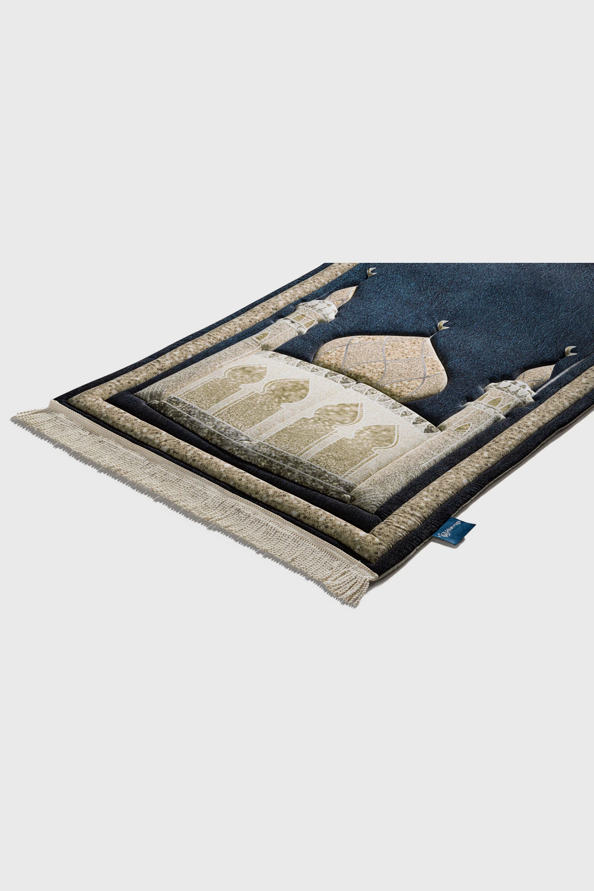 Blue Shimmer Premium Prayer Mat - الصورة 3