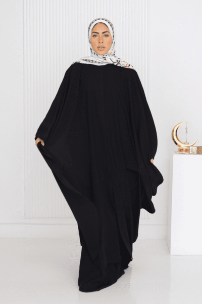 Umrah Black Abaya - Luxury Prayer Wear Qatar | Arcadia