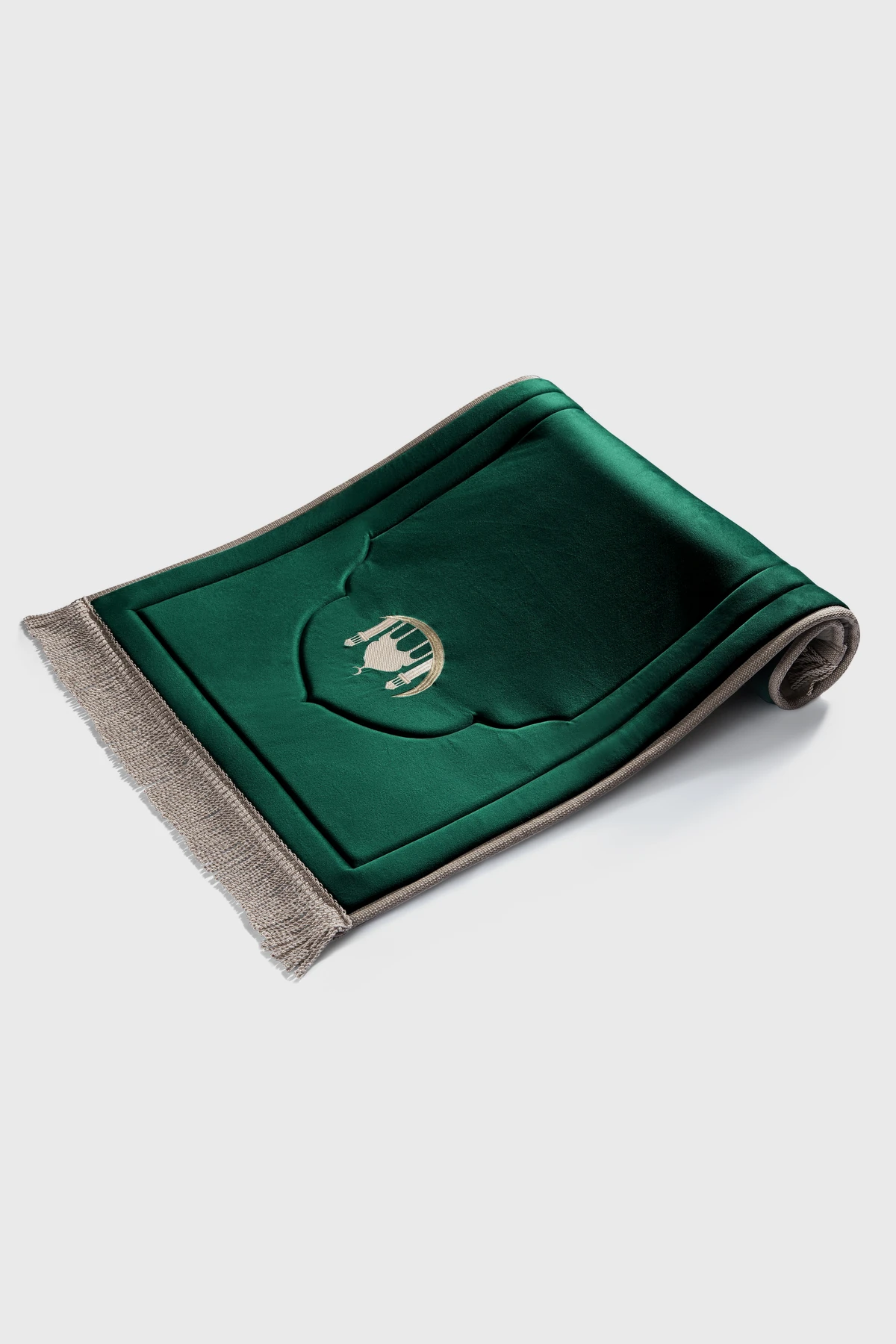 Emerald Green Embroidery Prayer Mat - الصورة 2