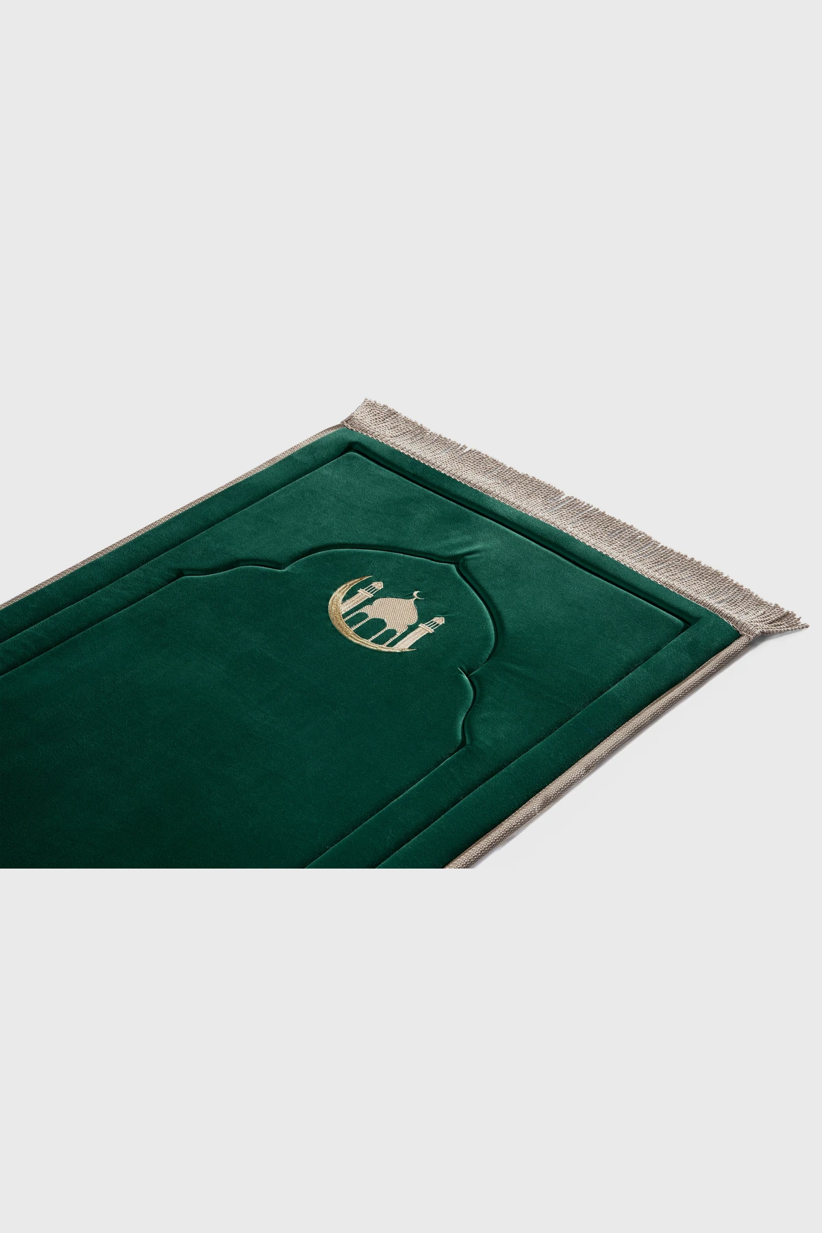 Emerald Green Embroidery Prayer Mat - الصورة 3
