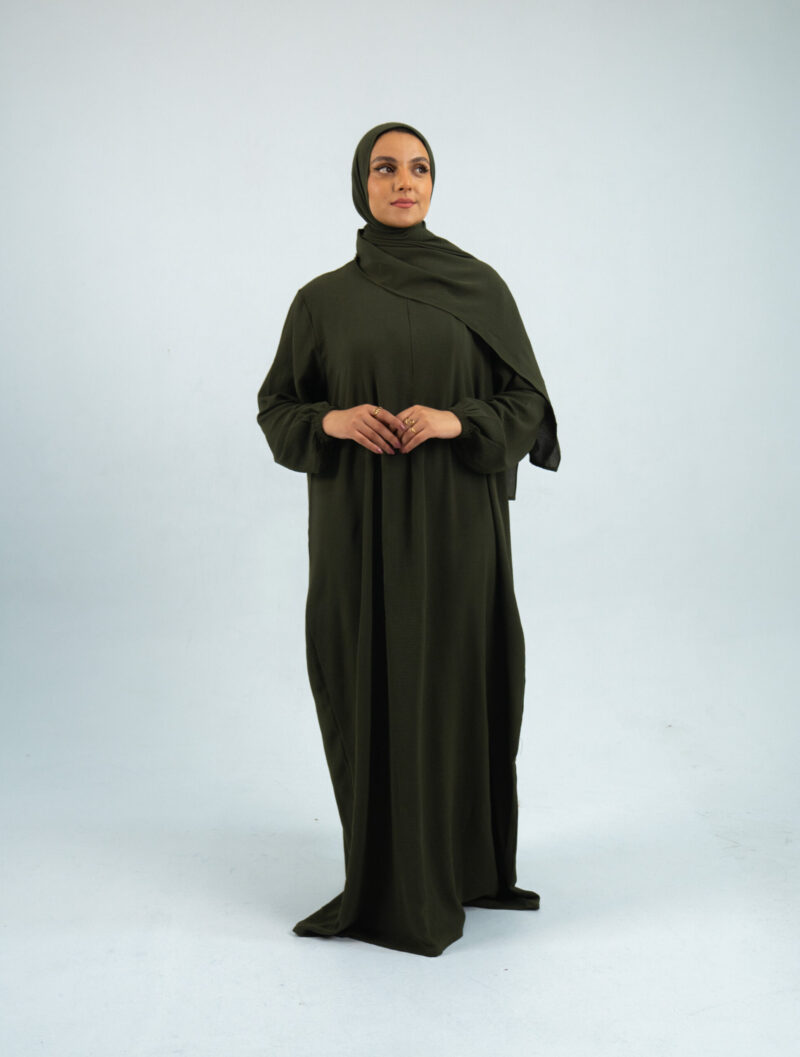 Dark Olive Prayer Dress - Image 3