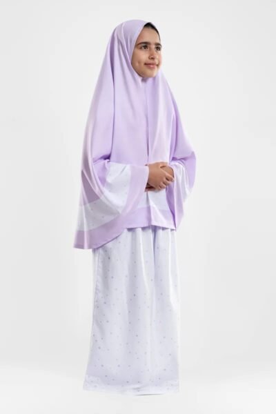 Lilac Stars Islamic Kids Prayer Wear