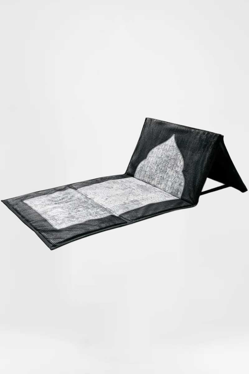 Black Kanar Backrest Prayer Mat