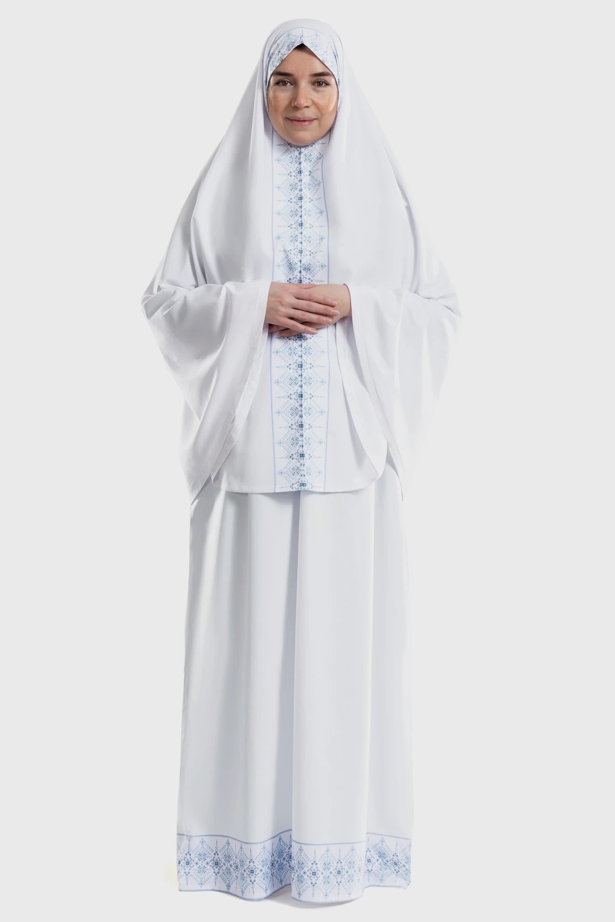 Azure White Islamic Prayer Wear