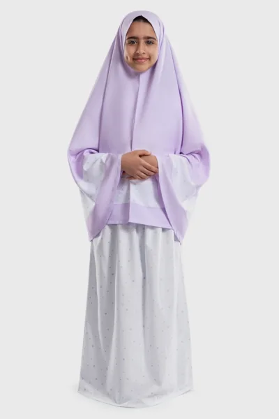 Lilac Stars Islamic Kids Prayer Wear