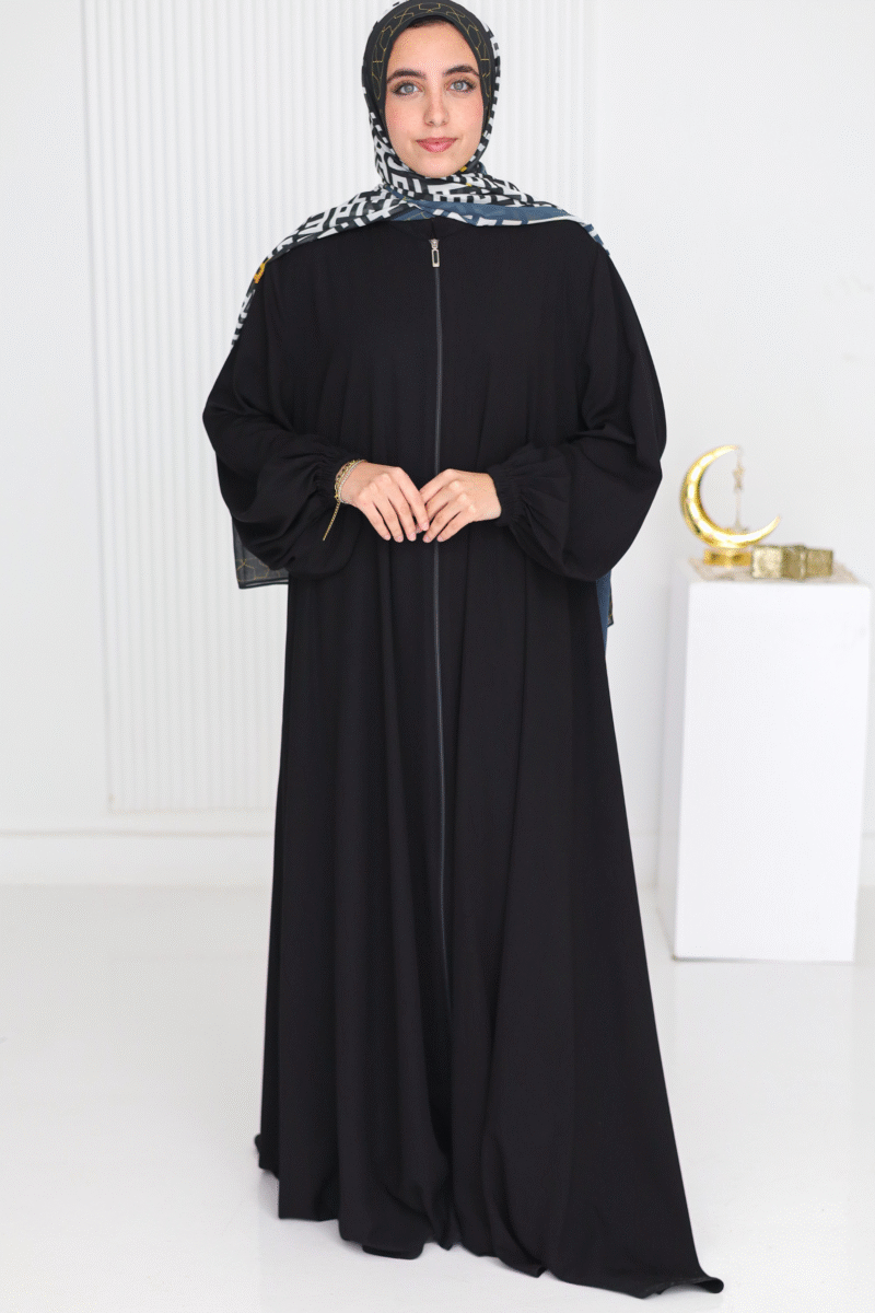 Black Zipper Abaya