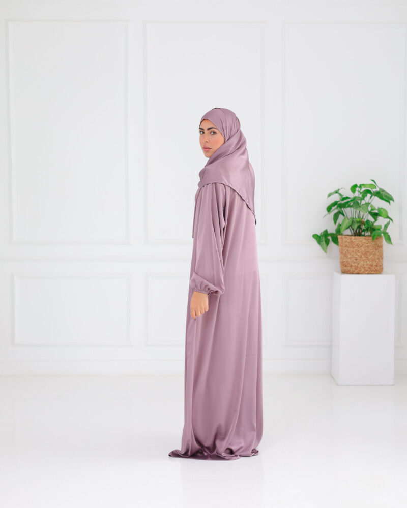 ⁦Dusty Rose Silky Prayer Dress⁩ - الصورة ⁦3⁩