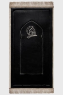Black Kaaba Embroidery Prayer Mat