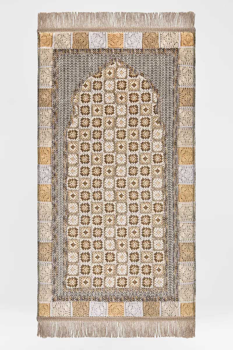Brownish Croshet Medical Prayer Mat