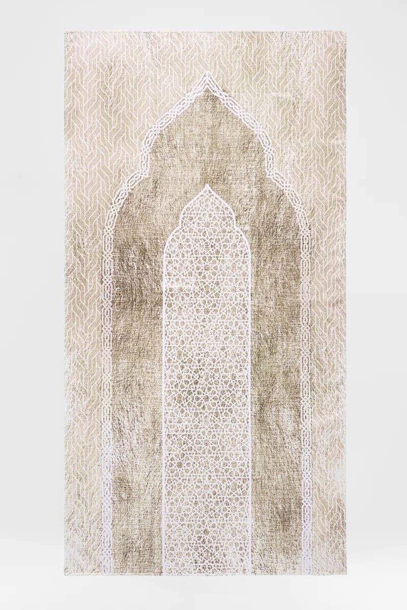 Beige Rejal Prayer Set - الصورة 3