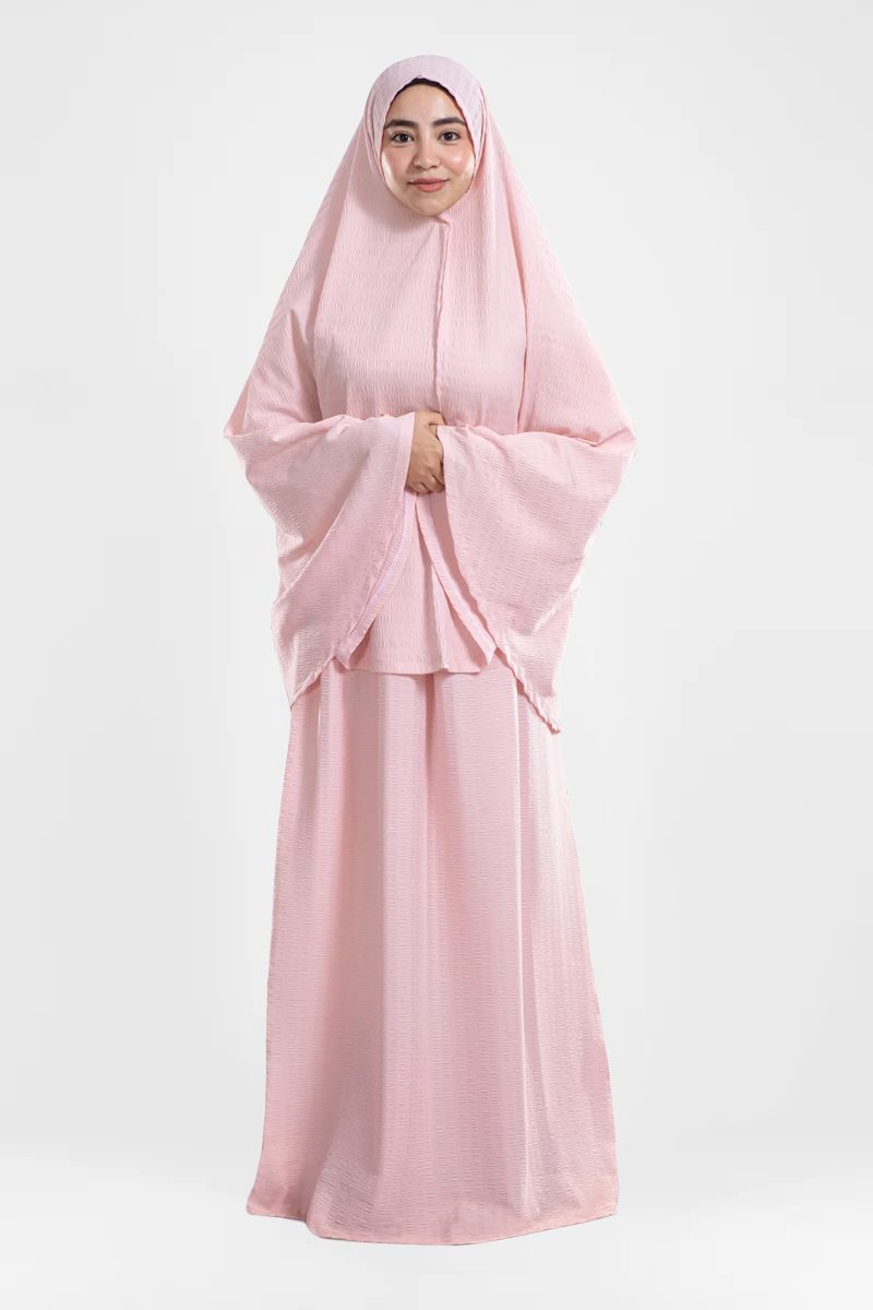 Pink Minimal Islamic Prayer Wear - الصورة 2