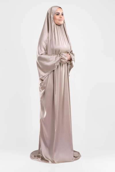Champagne Satin Islamic Prayer Wear