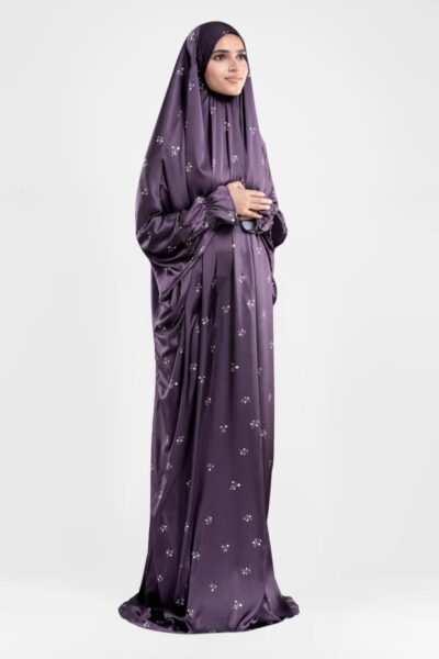 Grape Satin Islamic Prayer Wear