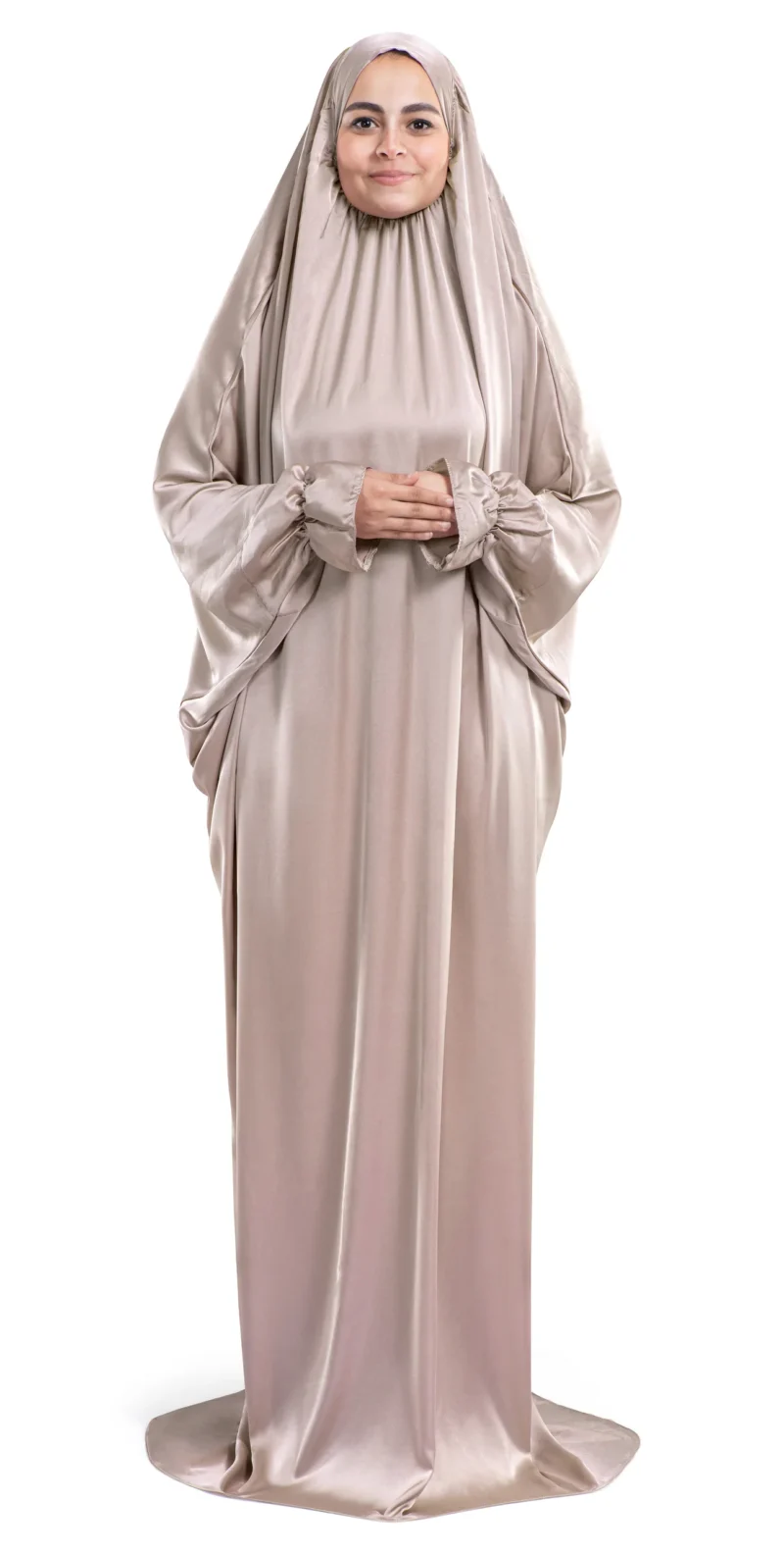 Alternative view of Champagne Satin Islamic Prayer Wear