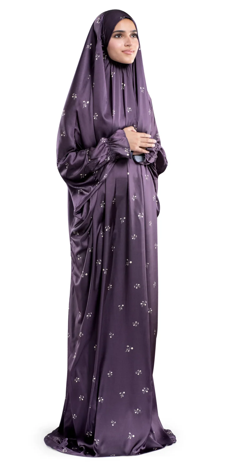 Grape Satin Islamic Prayer Wear