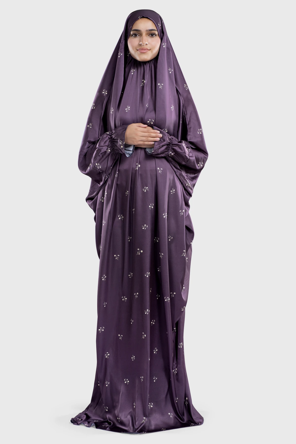 Grape Satin Islamic Prayer Wear