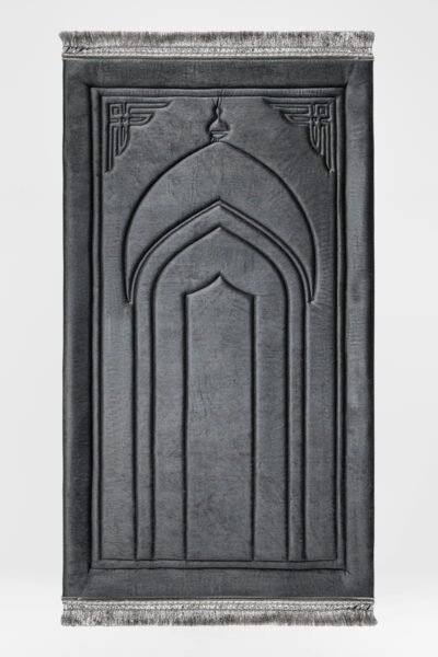 Dark Grey Capitone Prayer Mat