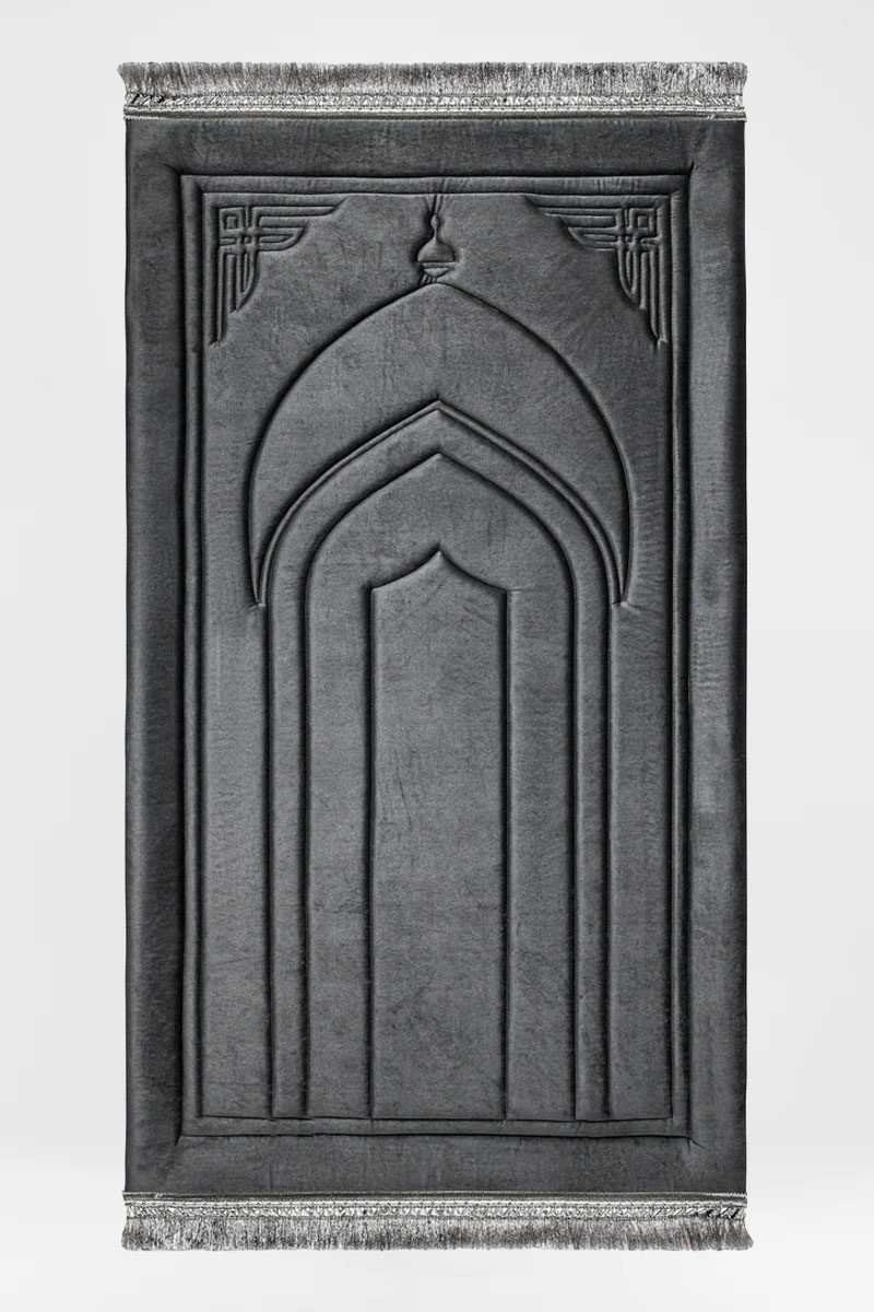 Dark Grey Capitone Prayer Mat
