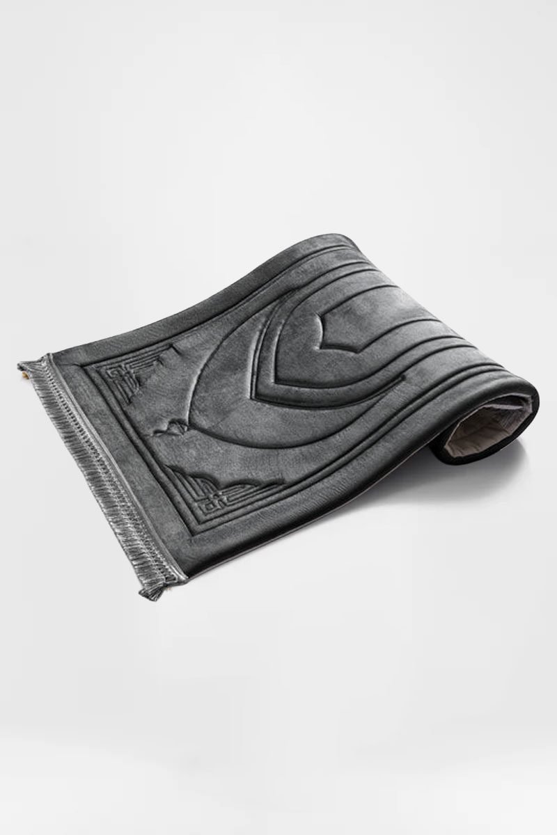 Dark Grey Capitone Prayer Mat - الصورة 3