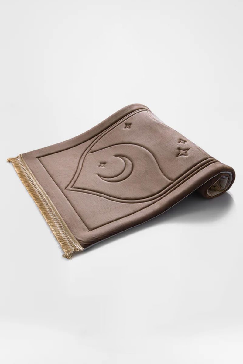 Taupe Dusk Capitone Prayer Mat - الصورة 3