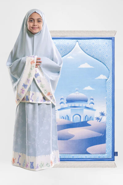 Bluish Sahara Mosque Junior Prayer Set
