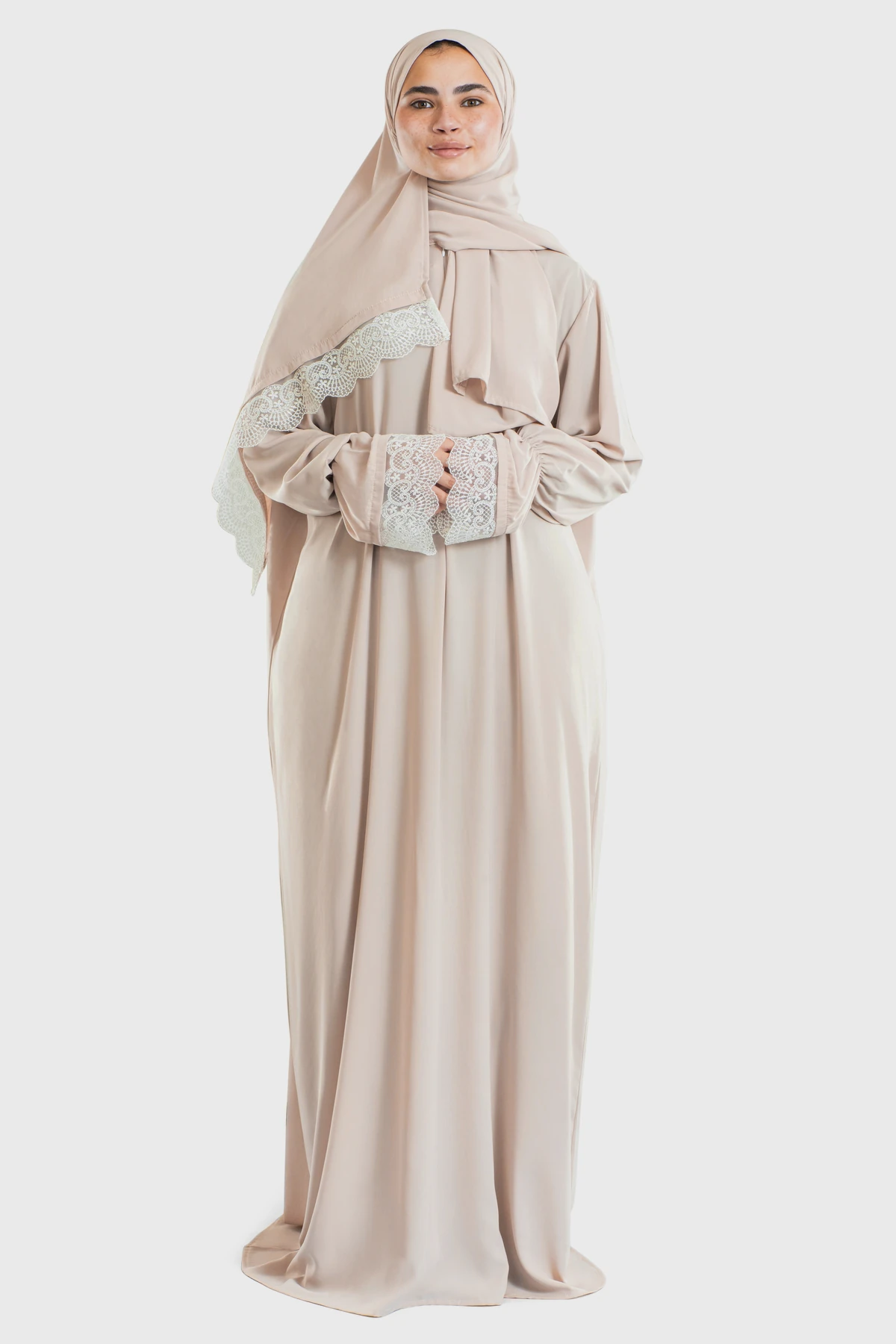 Ivory Lace Islamic Prayer Dress