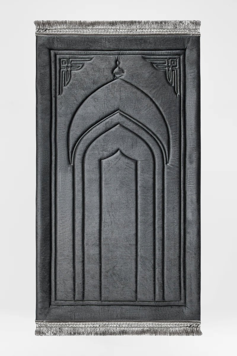 Dark Gray Capitone Premium Prayer Mat