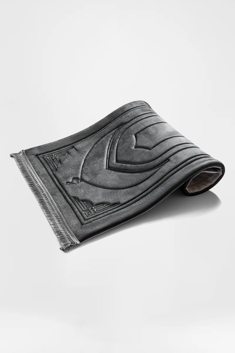 Dark Gray Capitone Premium Prayer Mat - Image 2