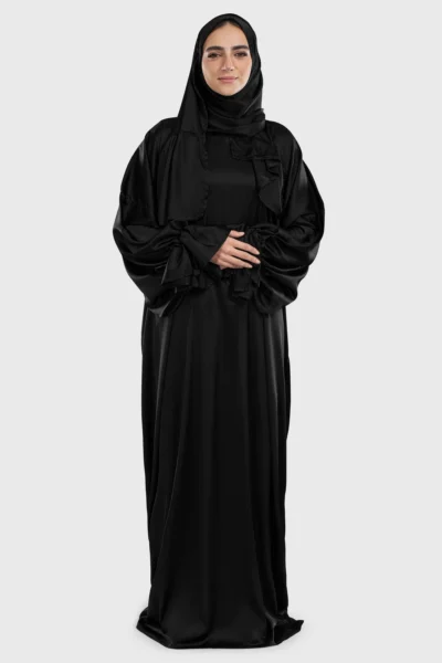 Black Satin Prayer Dress
