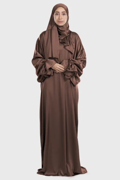 Brown Satin Prayer Dress