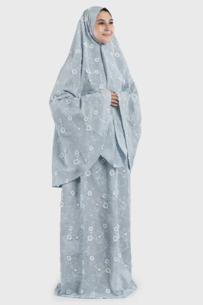 Sky Blue Fleur de Rêve Prayer Wear - View 1 | Arcadia Qatar